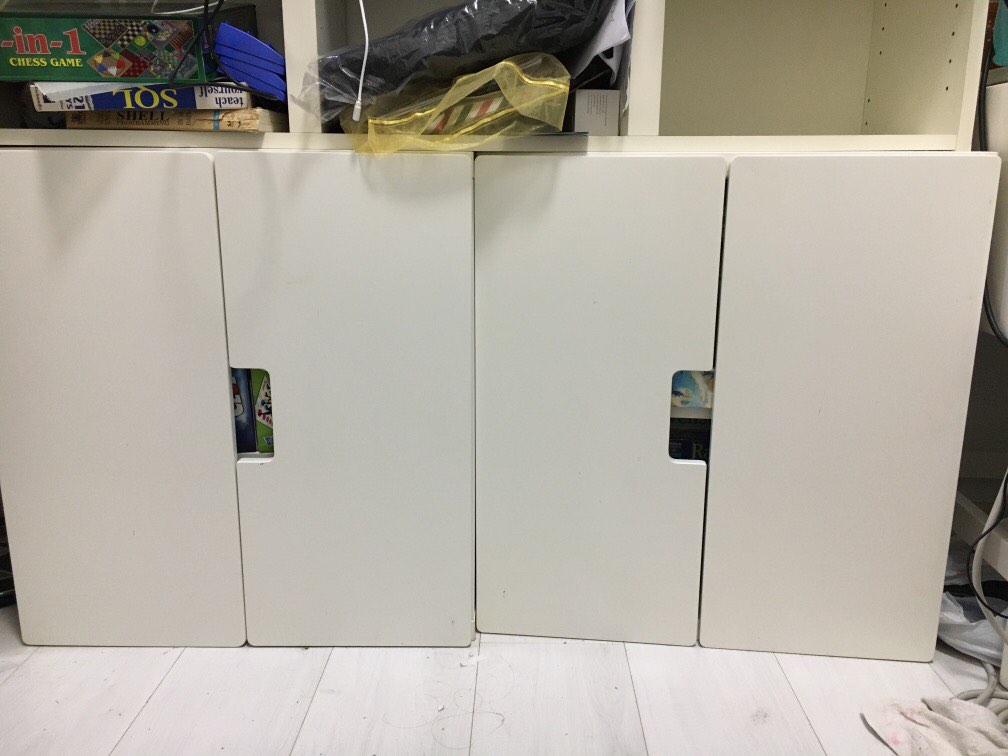 IKEA shelves x2 units with doors, Furniture & Home Living, Furniture