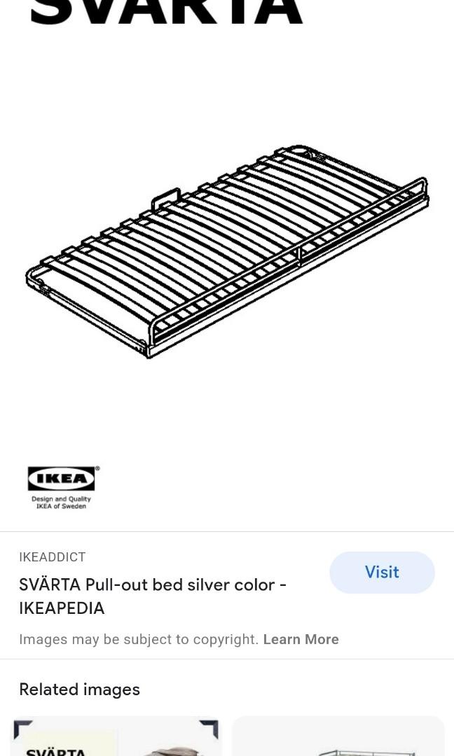 Ikea Svarta Under Bed Frame / pullout, Furniture & Home Living