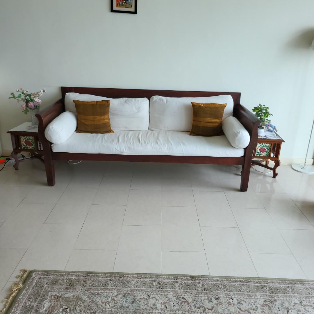 Indian Wood Sofa - 9 Years Old, Decently Maintained, Furniture & Home  Living, Furniture, Sofas On Carousell