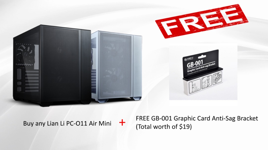 Lian Li PCO11 Air Mini (Black/White) + Free Lian Li GB001 Graphic