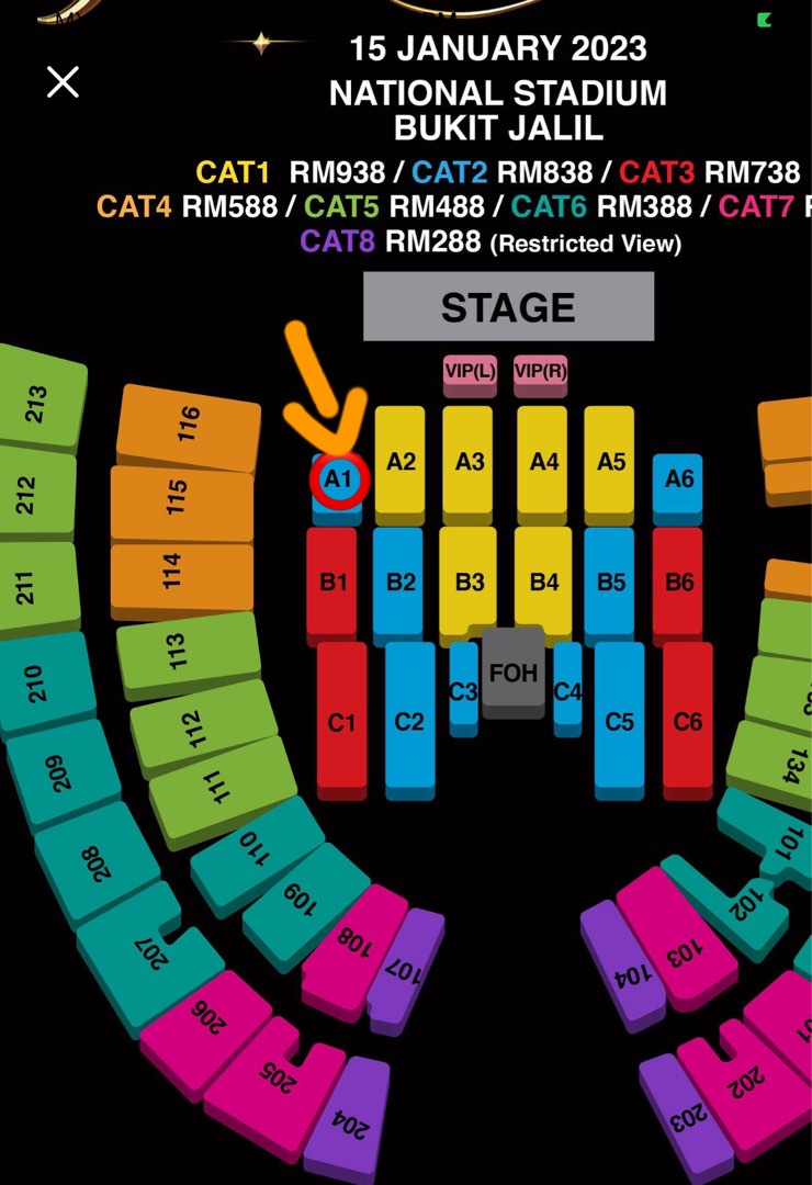 Jay Chou Concert Malaysia 2023 Cat 2 double seating, Tickets & Vouchers