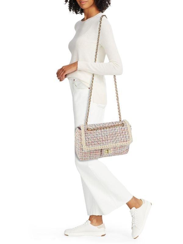 Karl Lagerfeld Paris Tweed Shoulder Bag In Candy Pink, Luxury, Bags
