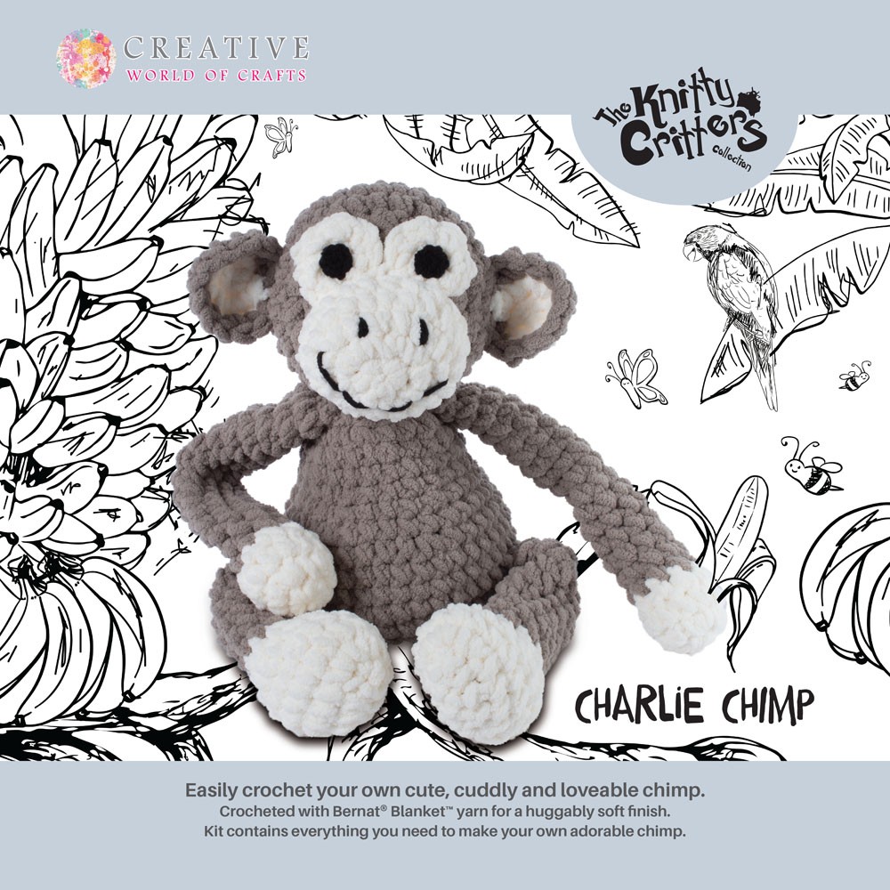 Knitty Critters Charlie Chimp Crotchet set, Hobbies & Toys, Toys