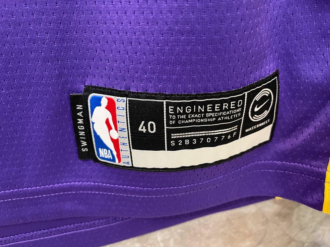 Nike NBA Lebron James LA Lakers #23 Jersey Size 48 Black Mamba Swingman  Jersey