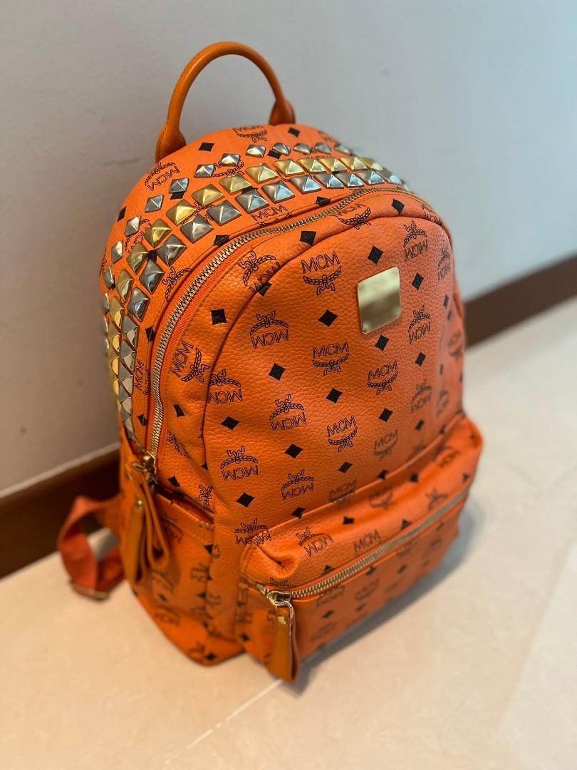 Large MCM studed bag, Luxury, Bags & Wallets on Carousell