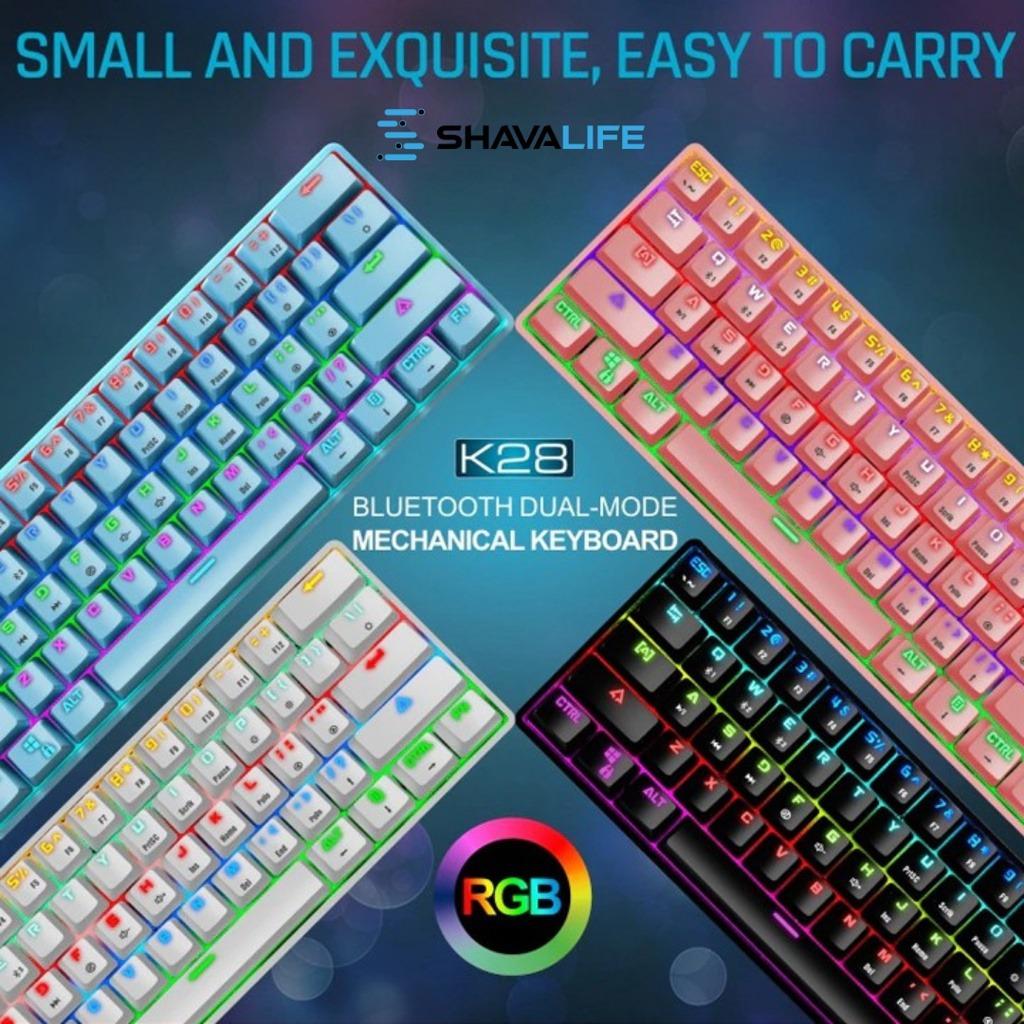 LEAVEN Bluetooth Wireless Keyboard with Mechanical Switches RGB LED