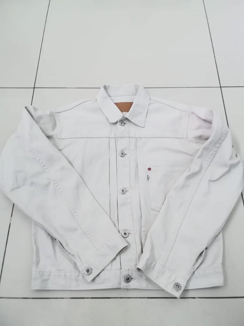 Mens white online levi jacket