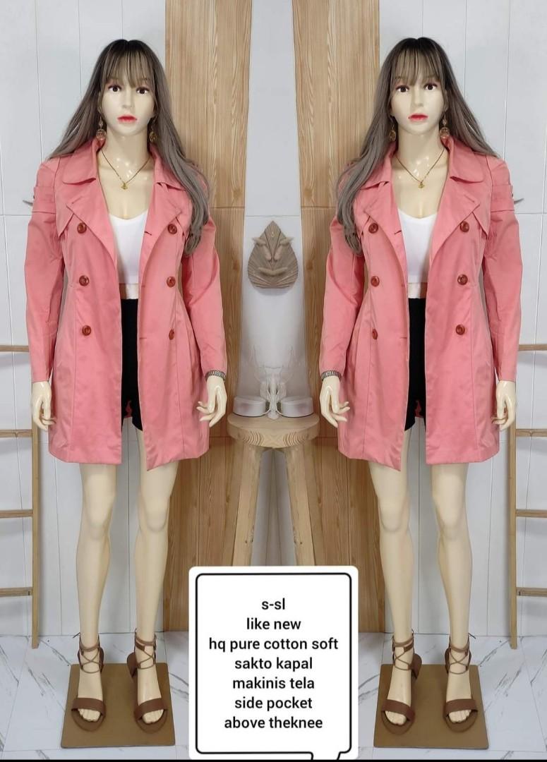 Light orange jacket trench coat, Women's Fashion, Coats, Jackets and