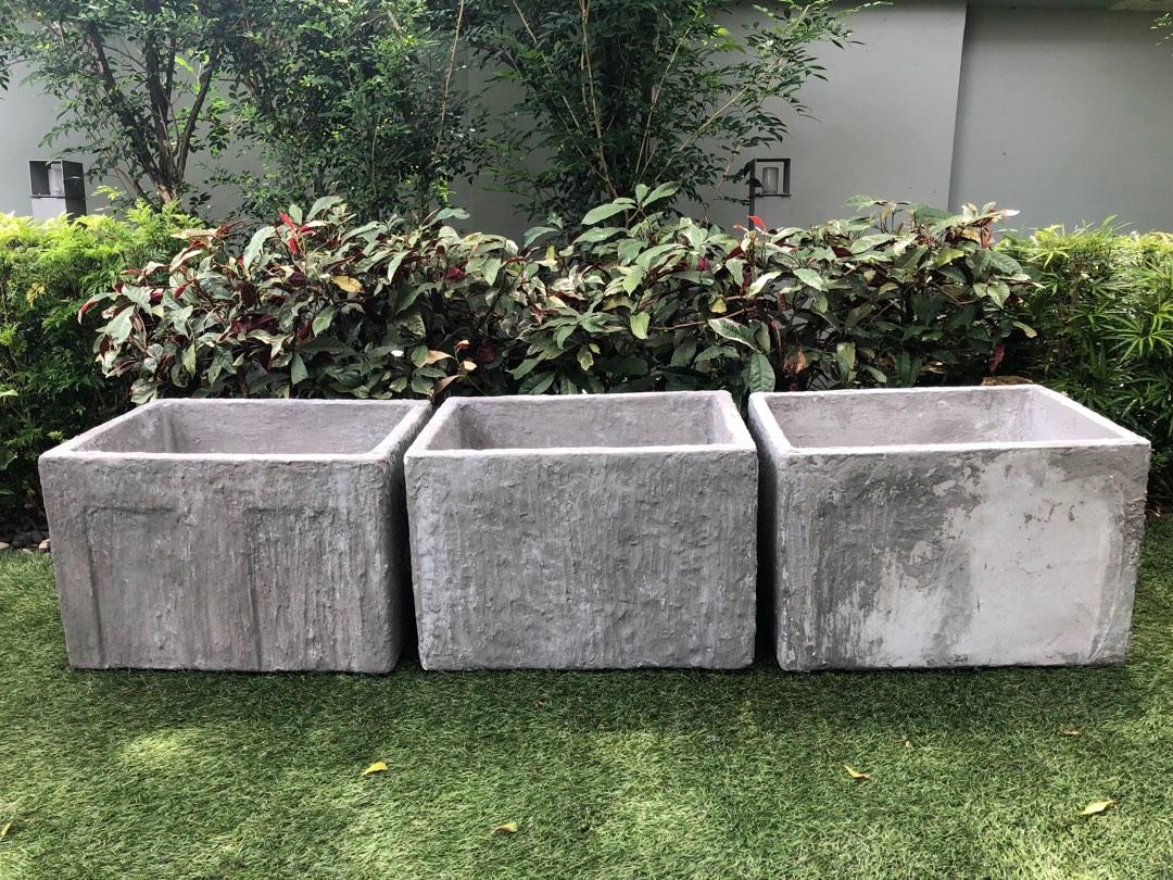 Light weight faux cement planter box, Furniture & Home Living, Gardening, Pots & Planters on