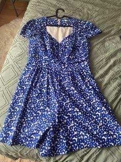 Like new Anthropologie Liefnotes blue & black romper sz 10 petite