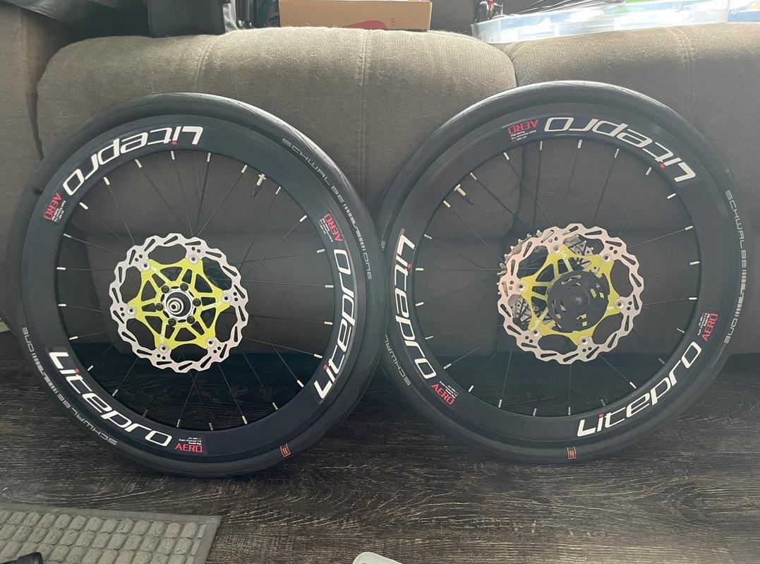 LITEPRO Bicycle Rim Disc Brake Double Wall Aero Wheelset S42 406/451 ...