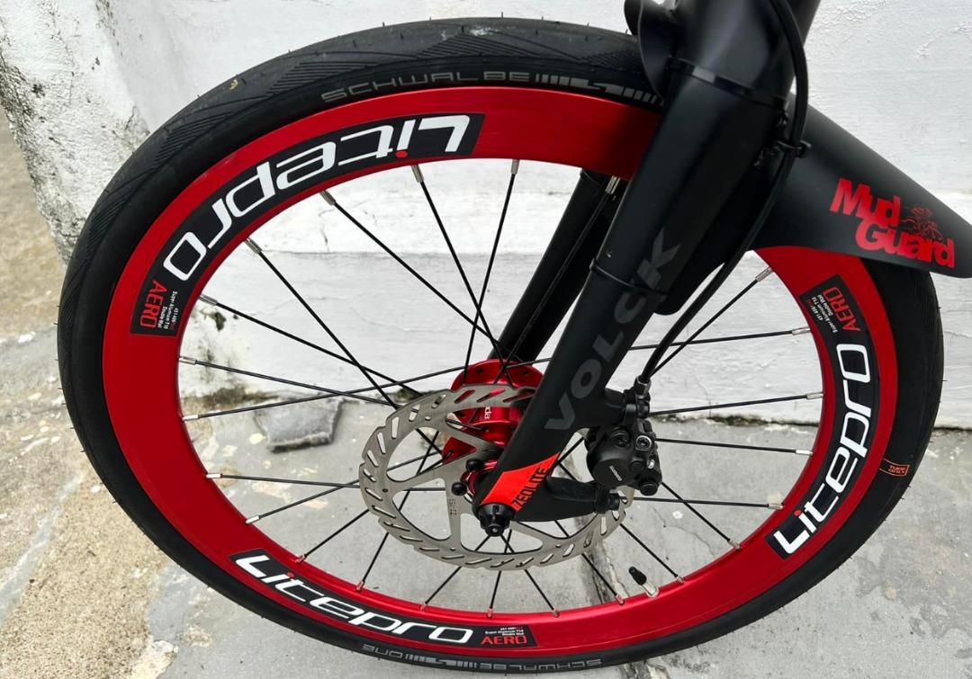 Litepro S42 406/451 AERO Wheelset Disc/V Brake 74/130 100/130 100/135