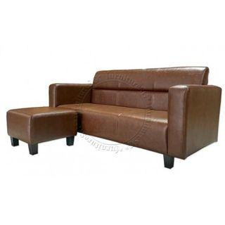 Malcom PU Faux Leather Sofa  3 Seater + Stool (+$40.00)