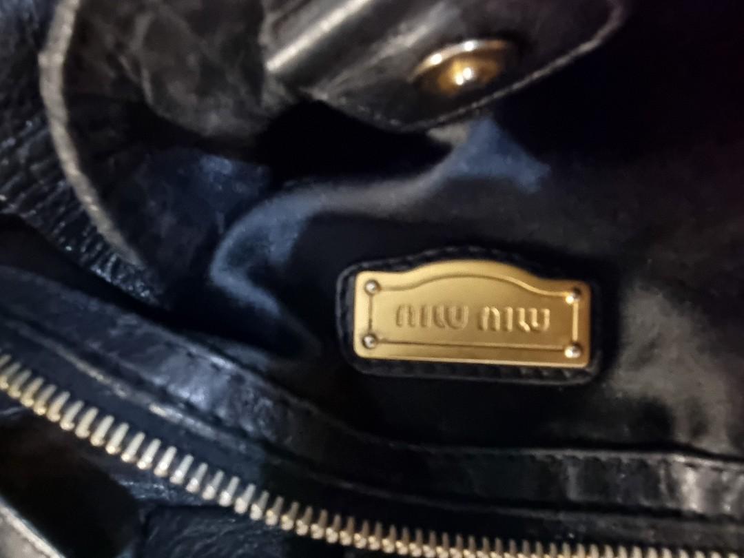 Miiu Miu Black Leather Peggy Bow Shoulder Bag Miu Miu