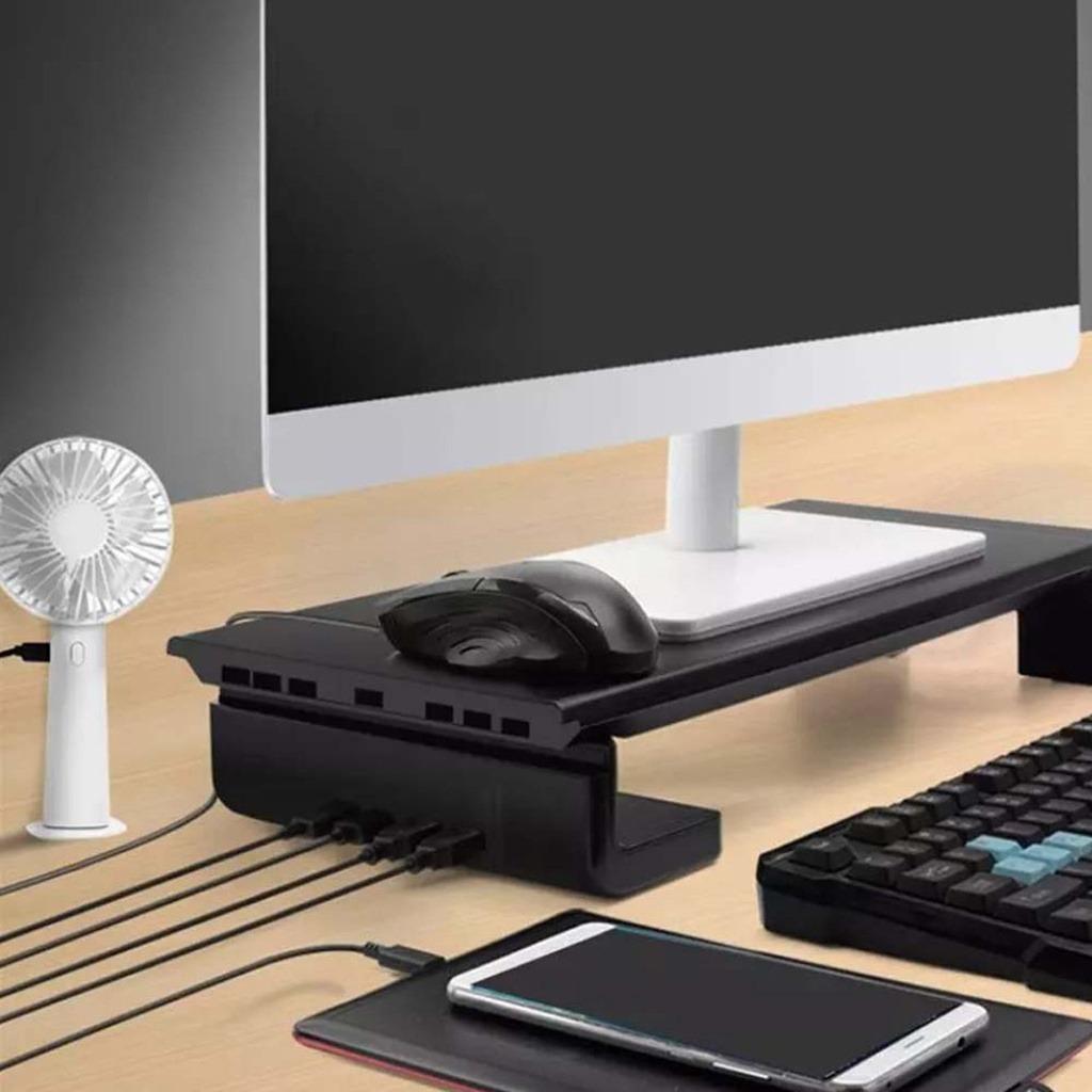 Monitor Stand with 4 USB Ports Adjustable Width Laptop Desktop Stand ...