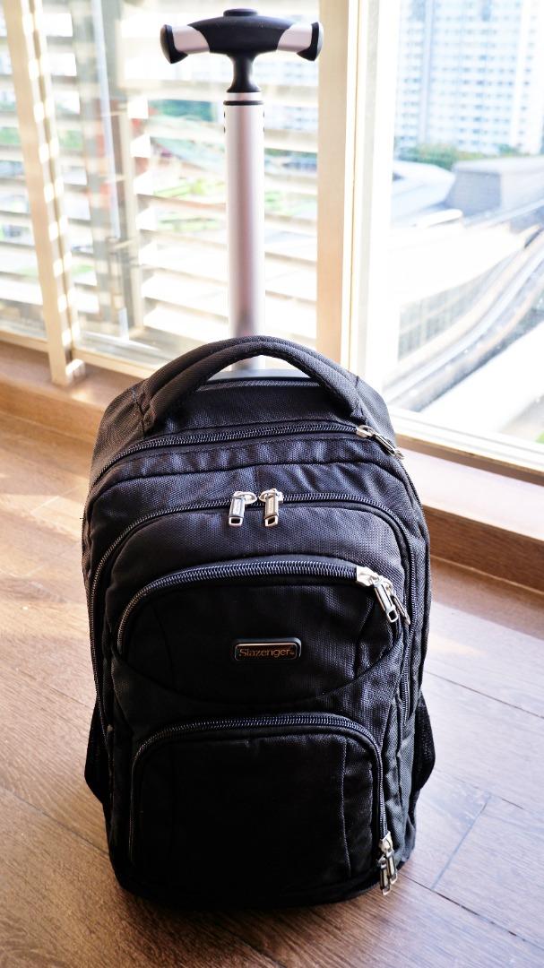 Move out sale Slazenger Backpack with wheels Women s Fashion
