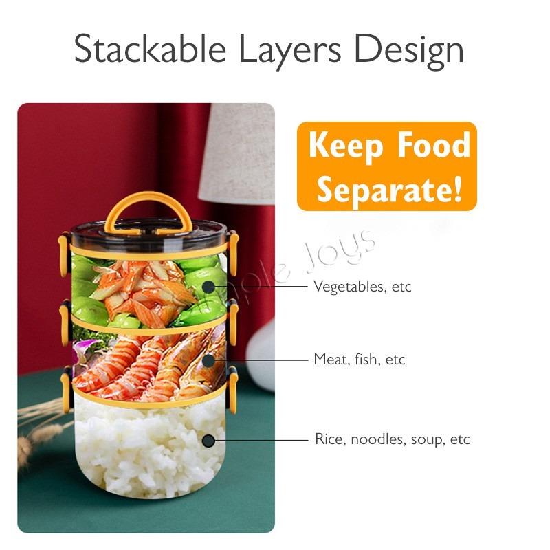 Multi Layer Lunch Box Tingkat Stackable Portable Bento Food Jar BWZ1741 ...