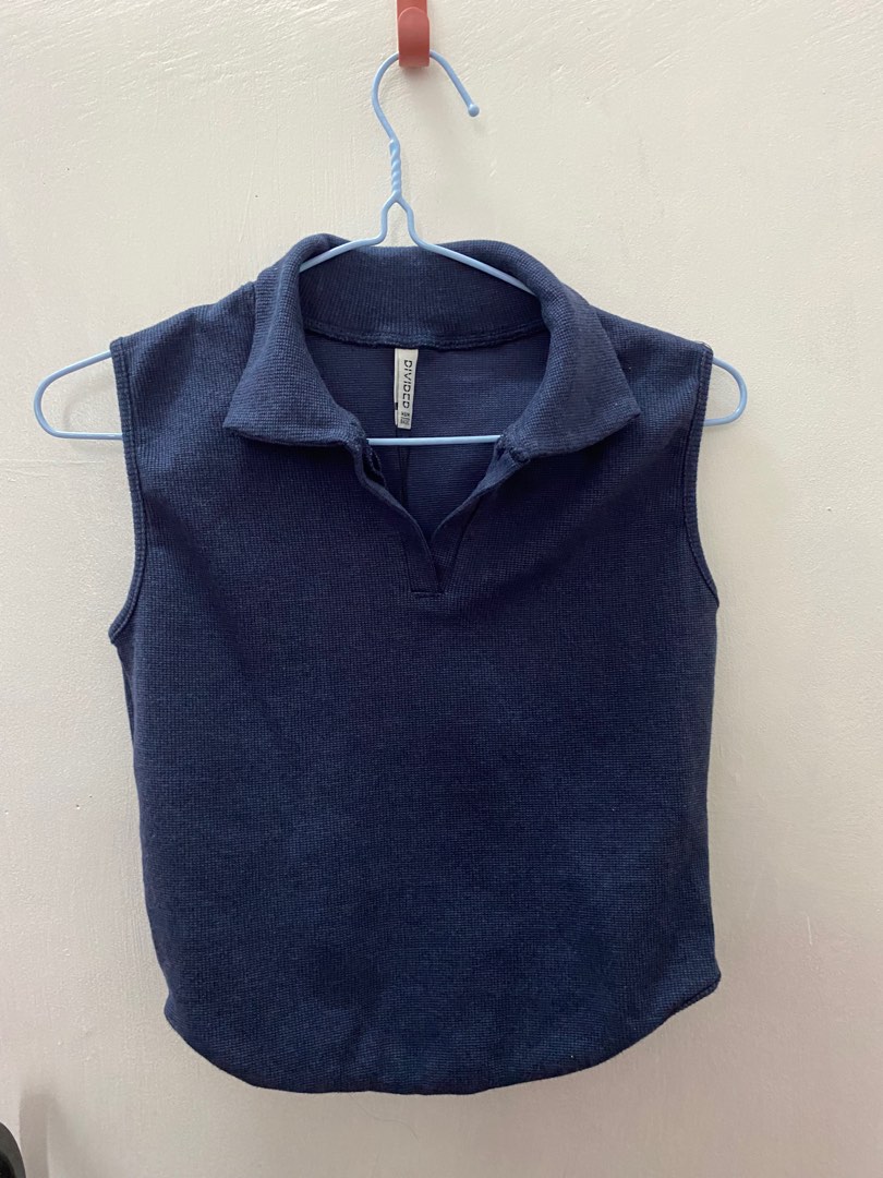 Navy blue knitted top … s