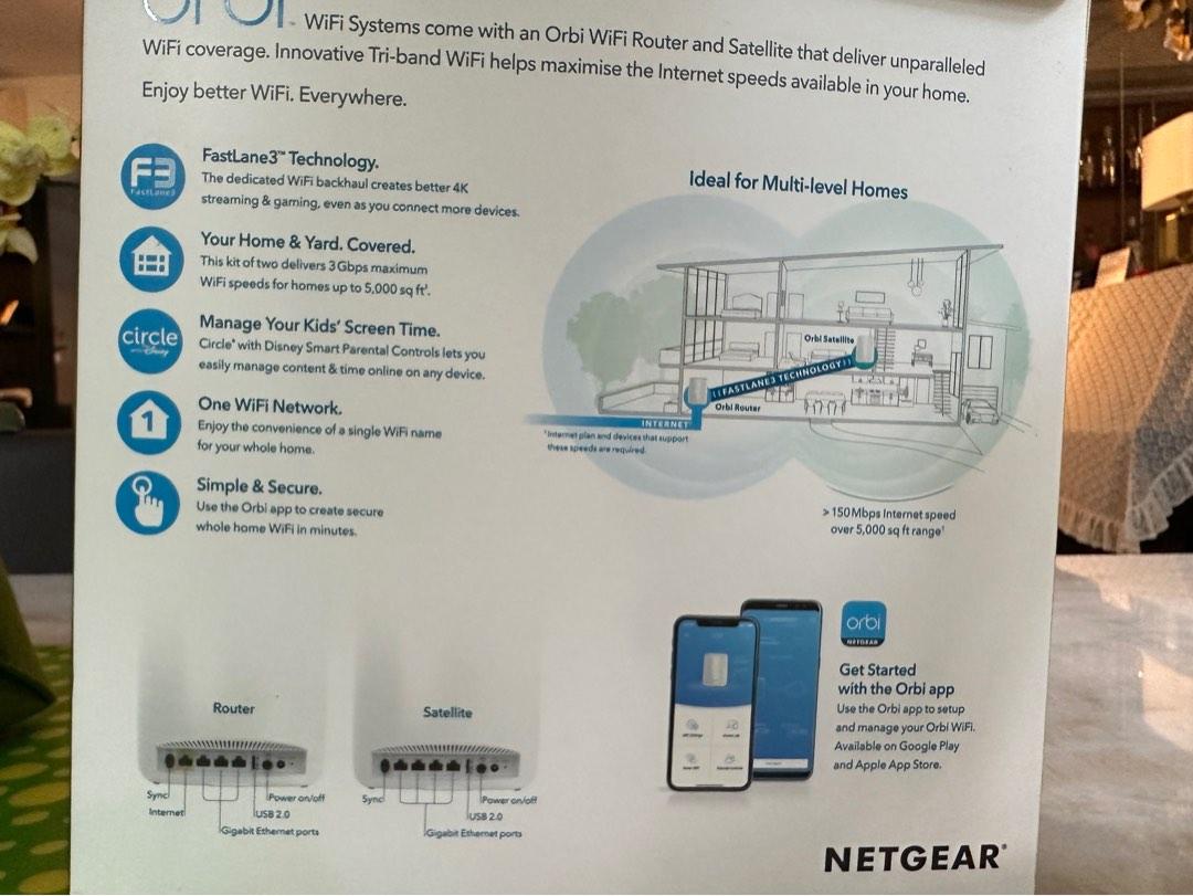 Netgear Rbk50 Netgear Orbi RBK50 Home wifi mesh, Computers & Tech, Parts ...
