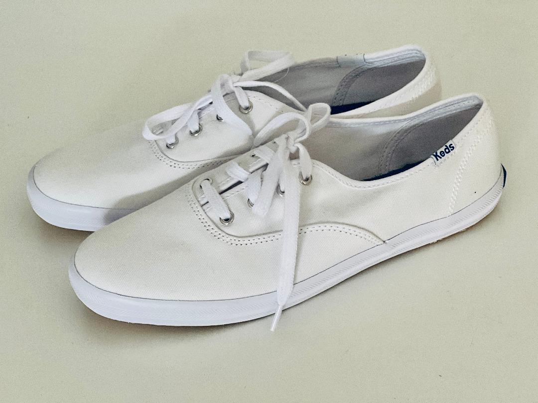 NEW KEDS CHAMPION WHITE WOMEN S CANVAS SCHOOL WORK SNEAKERS SHOES 7.5 38 SALE