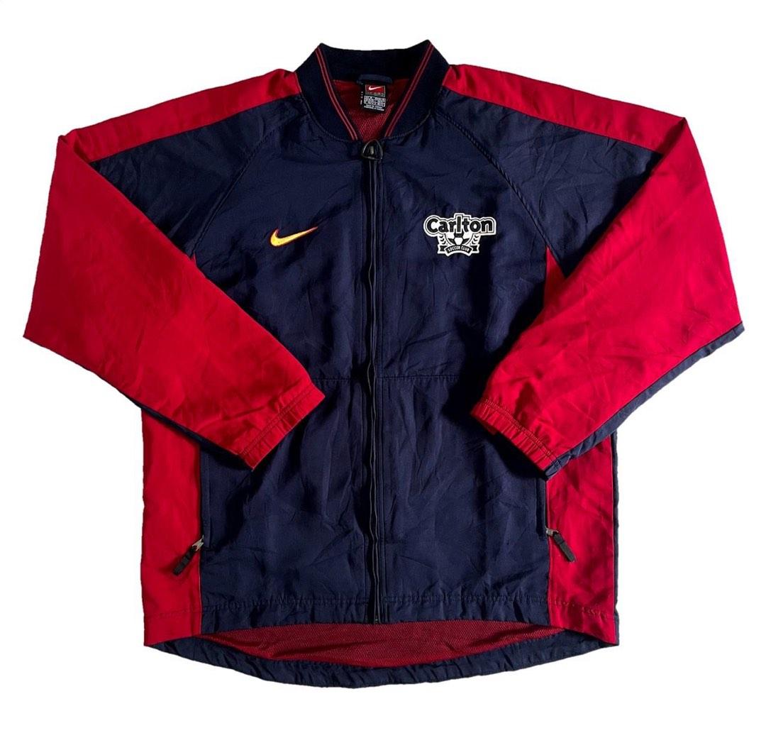 Nike Red Navy Windbreaker Varsity Jacket Style Vintage Men s