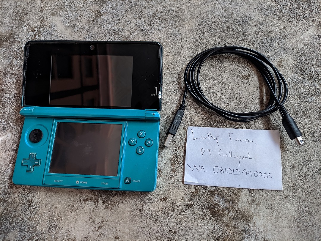 Nintendo 3DS not XL Aqua Blue CFW Luma 8GB 02, Video Game, Konsol di