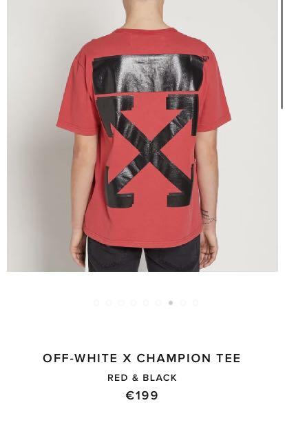 Off white X Champion Men s Fashion Tops Sets Tshirts Polo