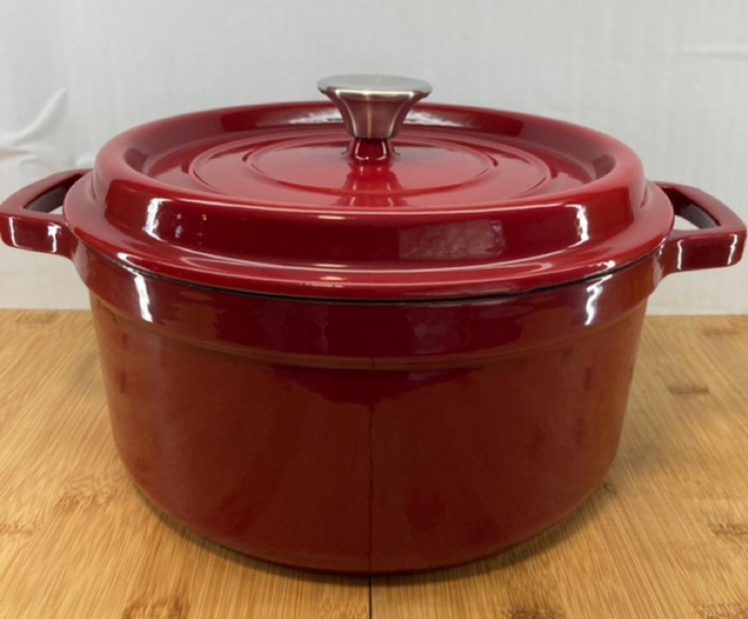 Ovela Cast Iron Casserole 5L (Red), Furniture & Home Living