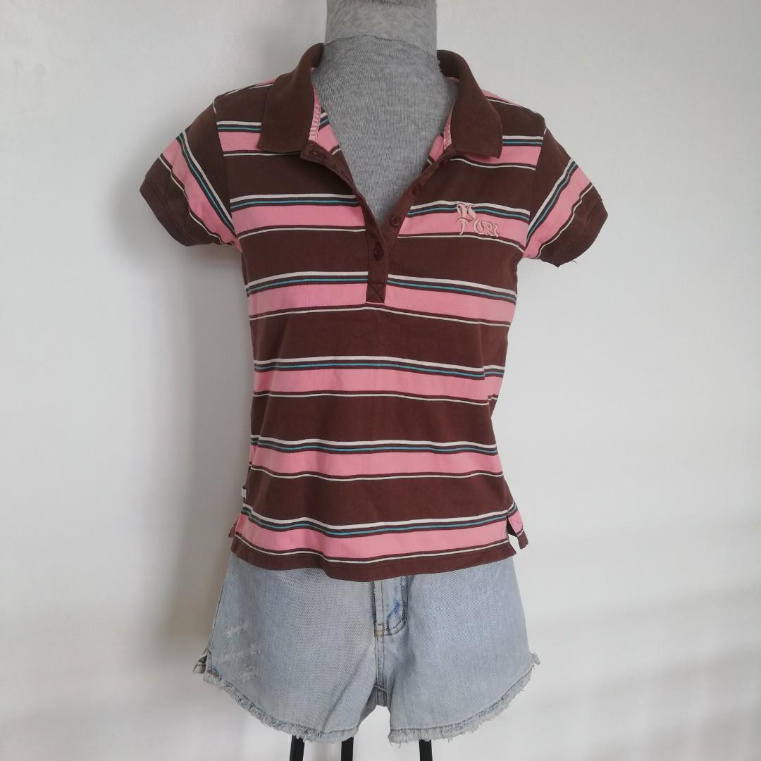 pink and brown polo