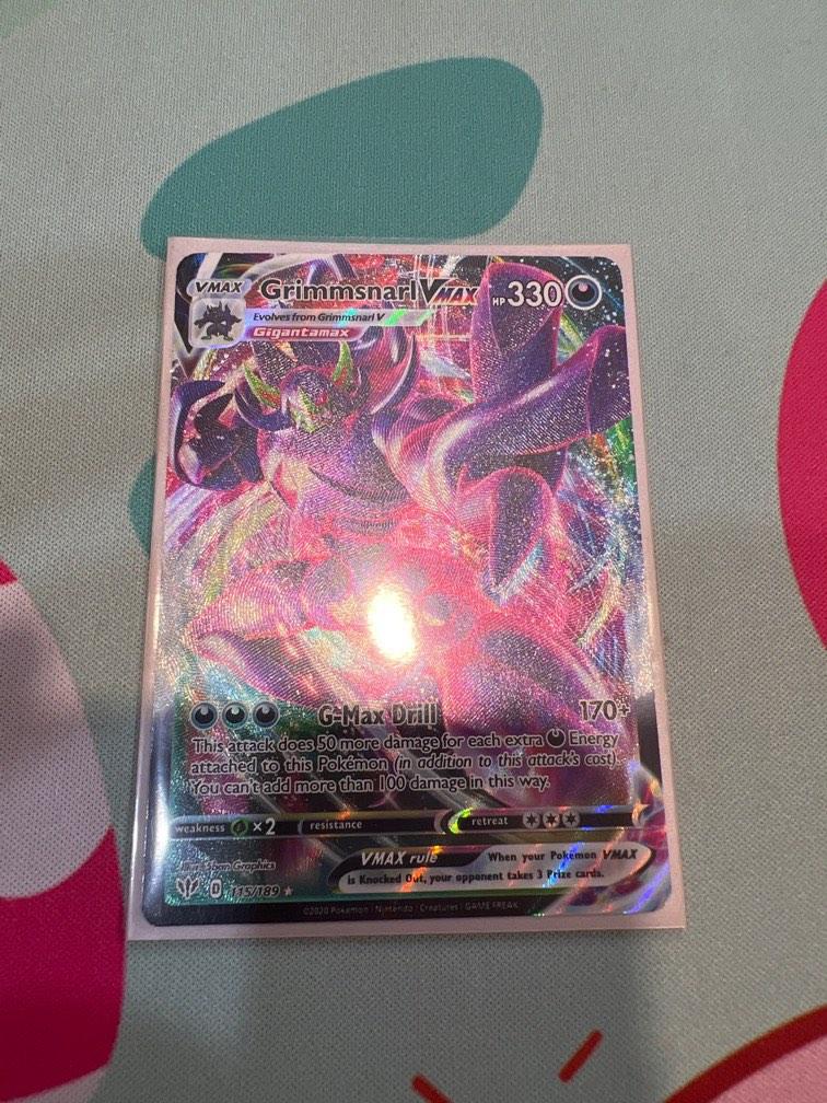 grimmsnarl vmax pokemon card Grimmsnarl Vmax 115/189 Pokemon TCG Darkness Ablaze Full Art Ultra main image 1