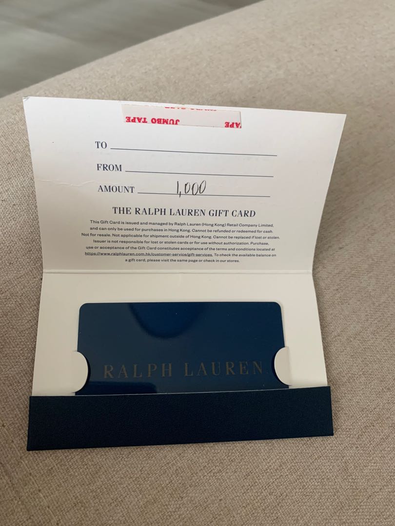 Ralph Lauren gift card/coupon, 門票＆禮券, 兌換券 Carousell