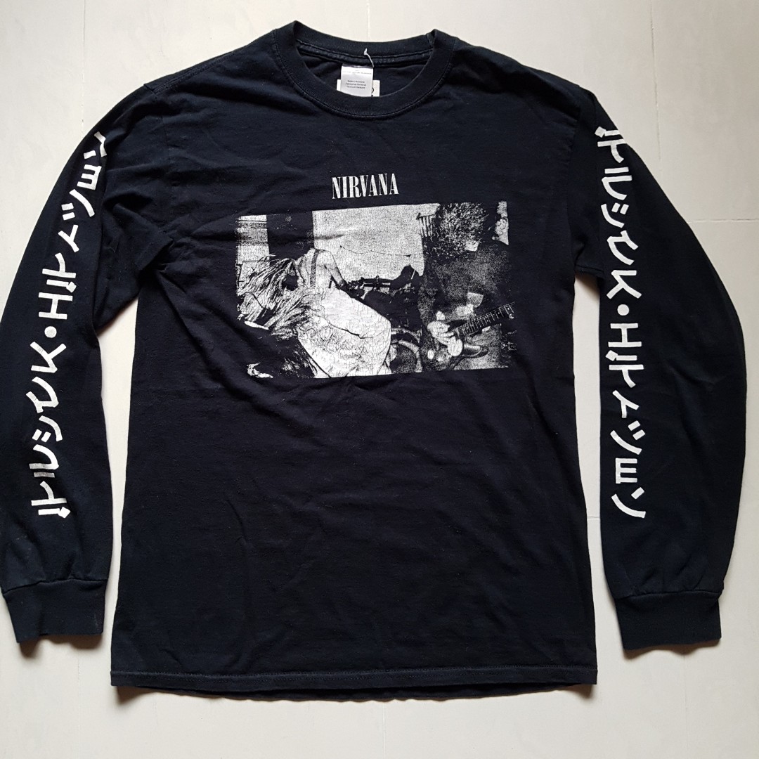 Rare Nirvana vintage 90s Bleach Japan exclusive long sleeve small S t-shirt  Kurt Cobain Nevermind band grunge tee Sub Pop, Men's Fashion, Tops & Sets,  Tshirts & Polo Shirts on Carousell