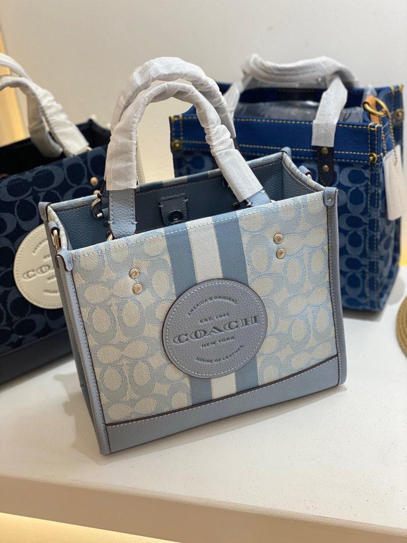 Real shot) Coach Dempsey Tote 22 Blue, Women's Fashion, Bags u0026 Wallets, Tote  Bags on Carousell