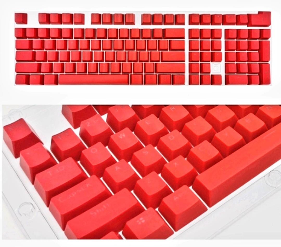 RED ABS BACKLIT OEM PROFILE KEYCAPS 104 KEYS, Computers & Tech, Parts