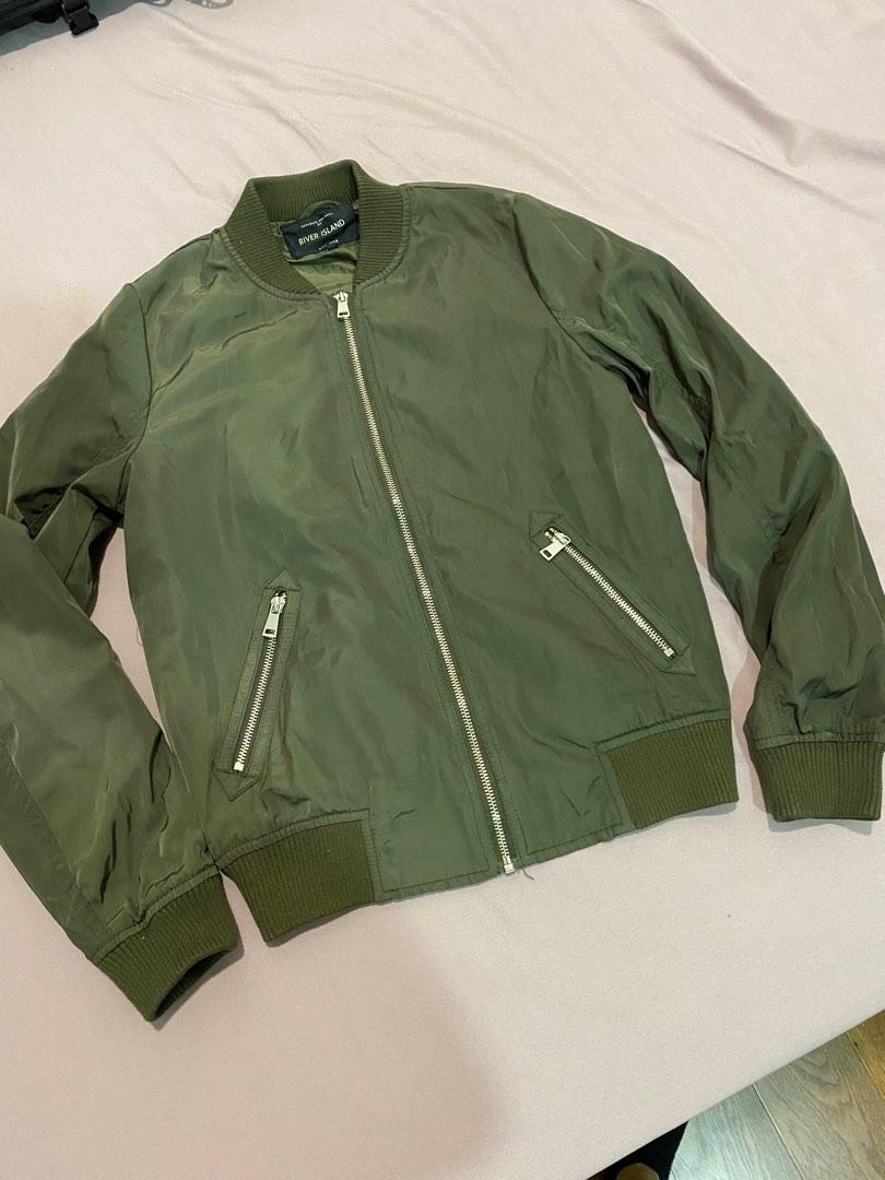 River island green suede jacket top