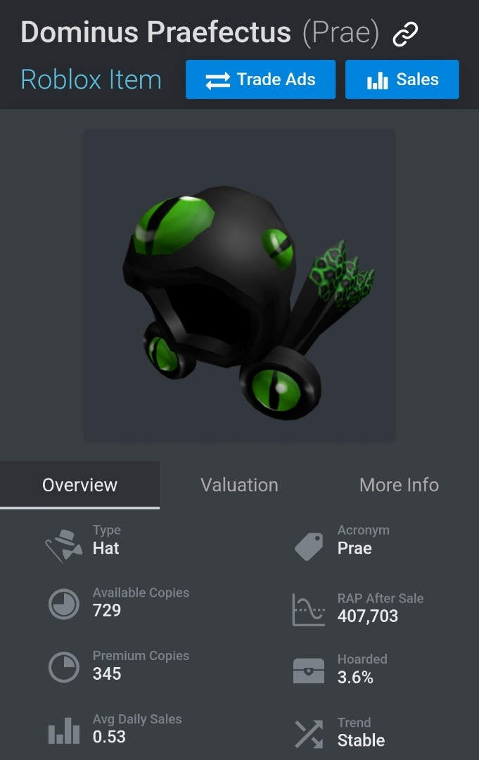 Roblox Dominus praefectus, Video Gaming, Gaming Accessories, In-Game  Products on Carousell