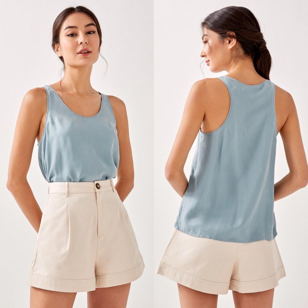 dusty blue tank top