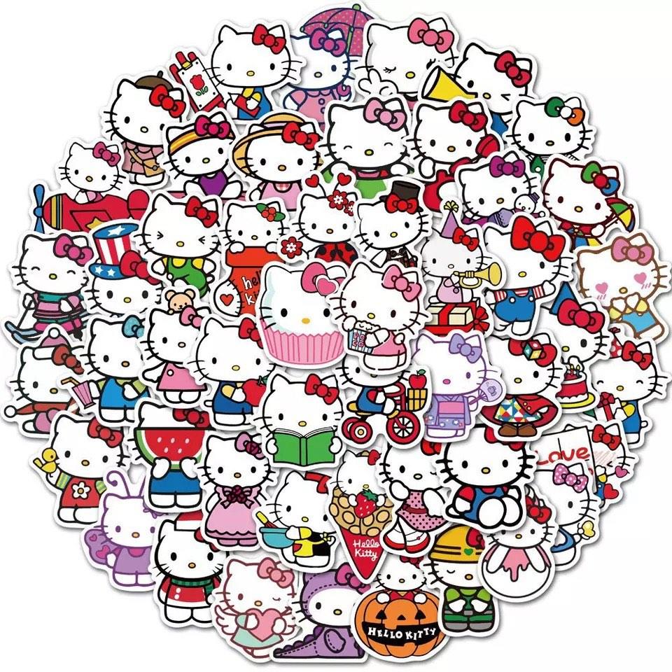 Stickers) 50pc Hello Kitty Friends Japanese Cartoon Cute Funny