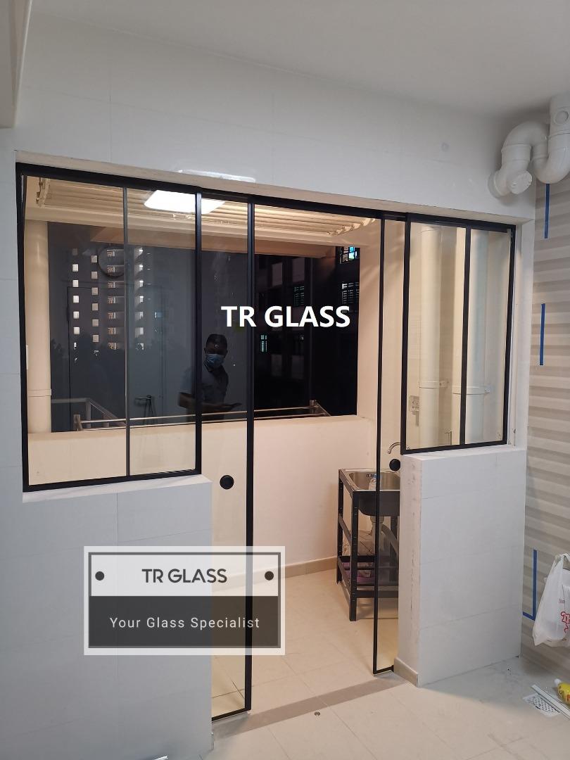 Service Yard Sliding/Bifold/Pivot Door Tempered Glass , Furniture