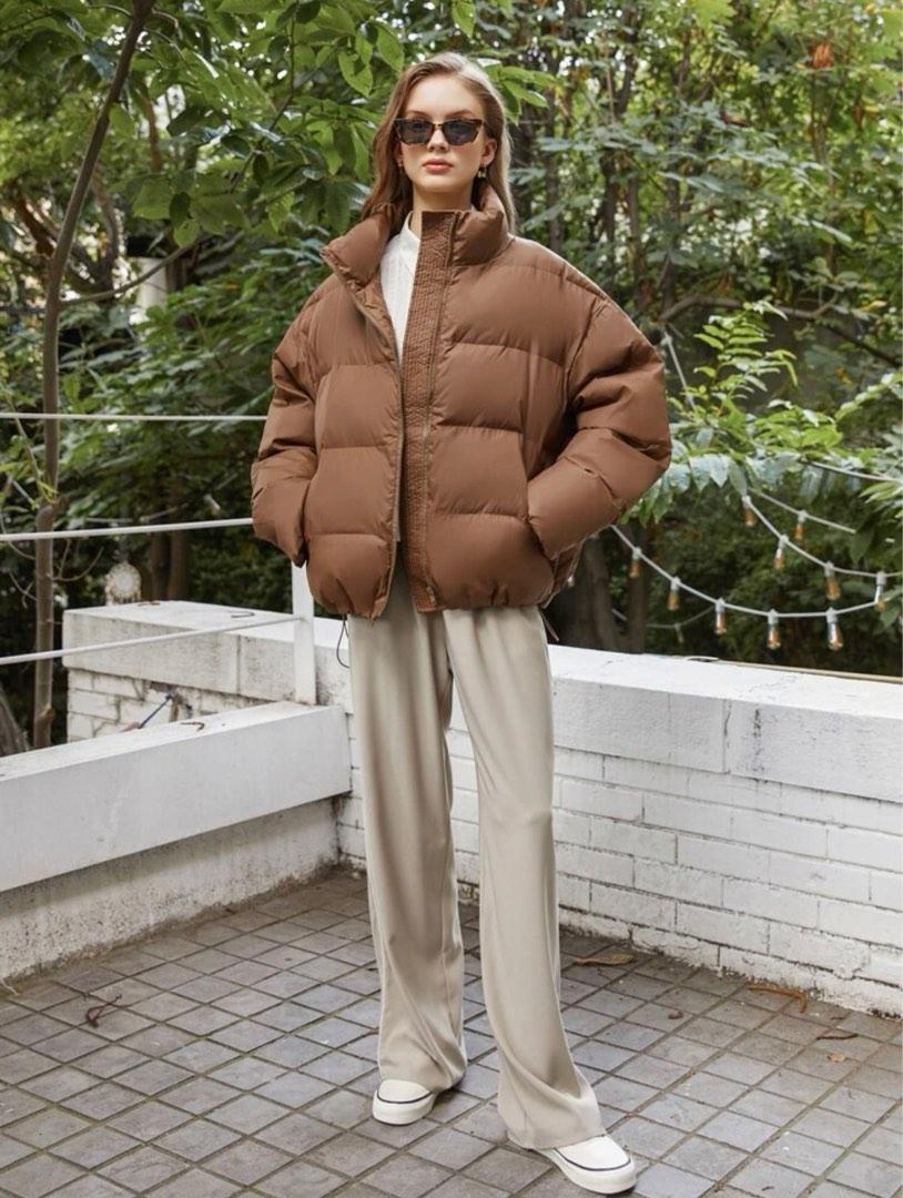 Shein brown puffer jacket clearance