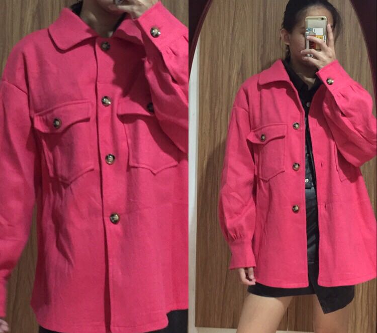 SHEIN PINK COAT BLAZER, Women's Fashion 