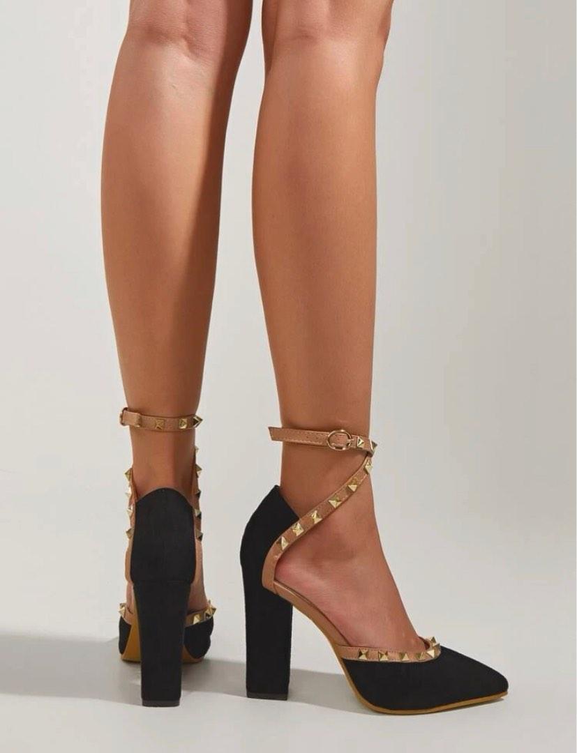 Chunky studded hotsell heels