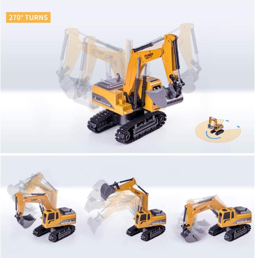 Thedttoy Toy Digger Remote Control Digger Construction Vehicle Toys RC