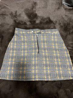 TOPSHOP Yellow Chdckered Skirt