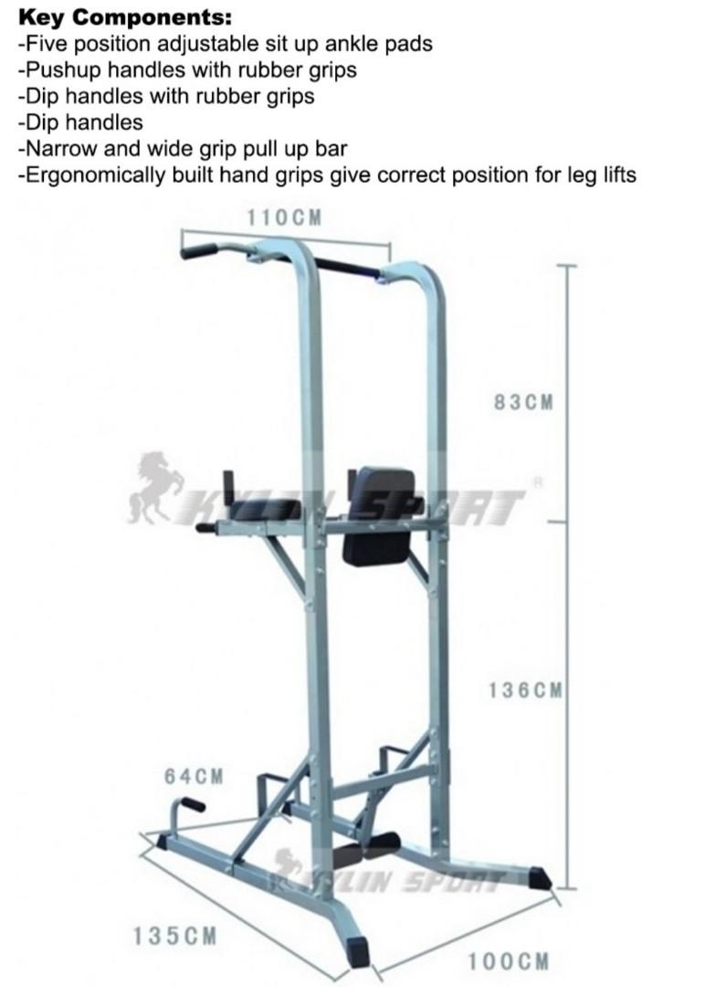 Pull up dip shop station dimensions