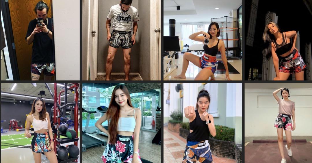 Watercolor Tulip Pink Print Pattern Muay Thai Boxing Shorts
