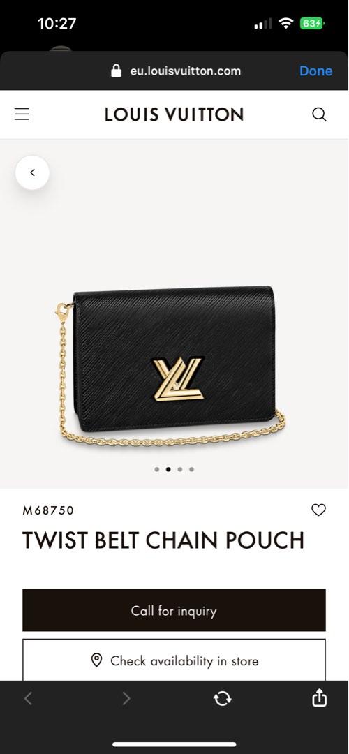 LOUIS VUITTON M68750 Twist Belt Chain Pouch 