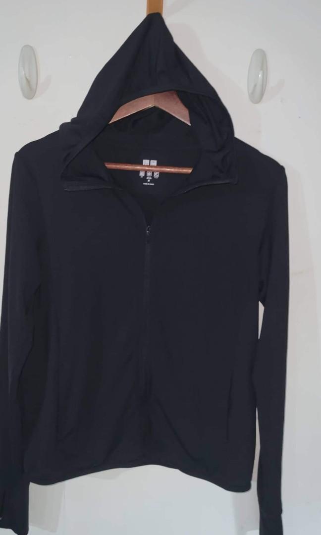 Uniqlo AIRism Mesh UV Protection FullZip Hoodie, Navy Blue, Size M