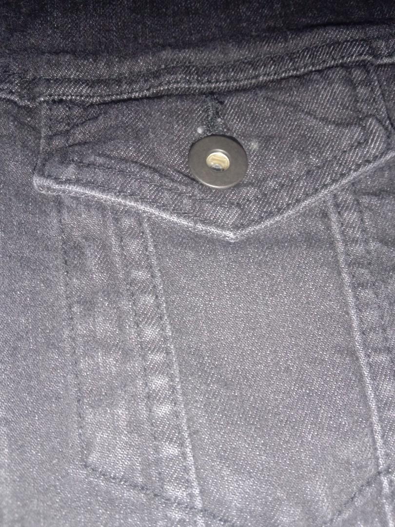 Uniqlo Black Denim Jacket, Women's Fashion, Coats, Jackets and