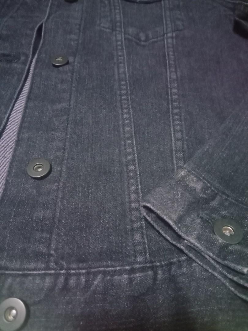 Uniqlo Black Denim Jacket, Women's Fashion, Coats, Jackets and